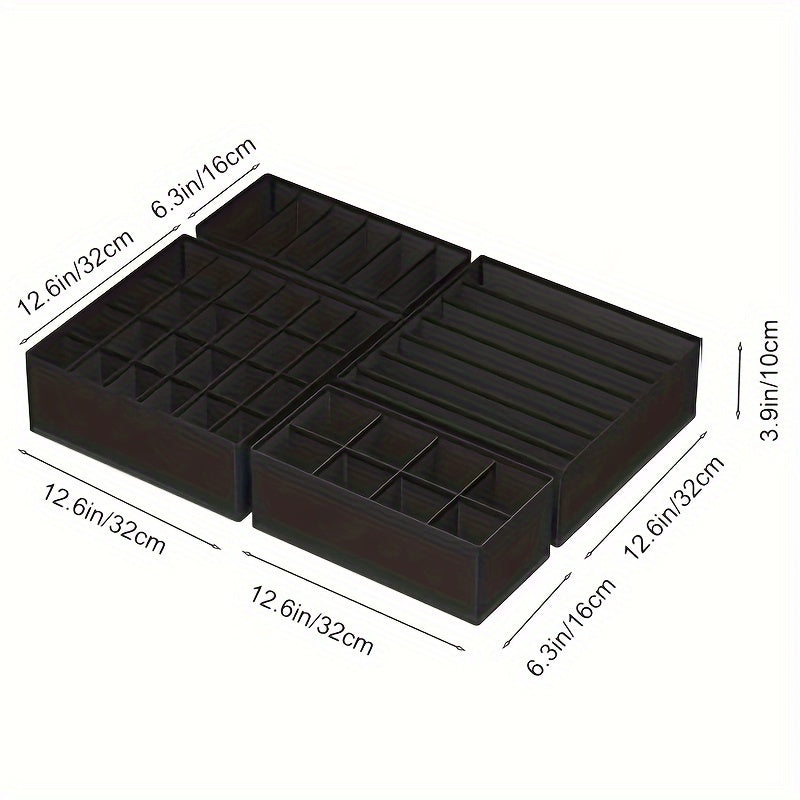 4pcs Underwear & Bras Organizer Storage Boxes