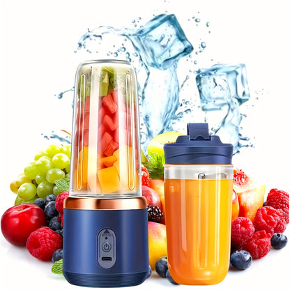 Portable Juicer, 2-in-1 Fruit Blender and Juicer with 6 Blades