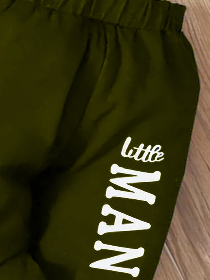 2pcs Boys' Hooded Long-Sleeve Letter Print Bodysuit