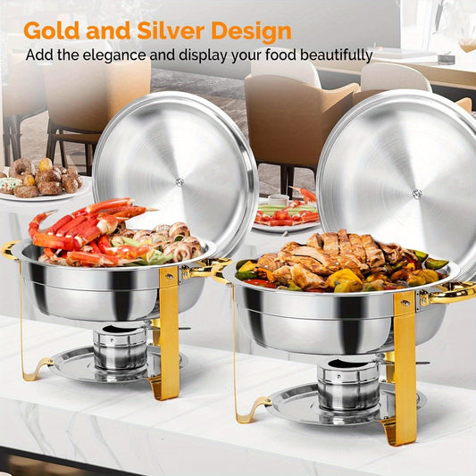 Golden insulated food pan set