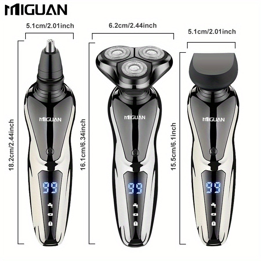 Multi-Function 3-in-1 Electric Grooming Kit-Shaver, Nose Trimmer & Sideburn Razor