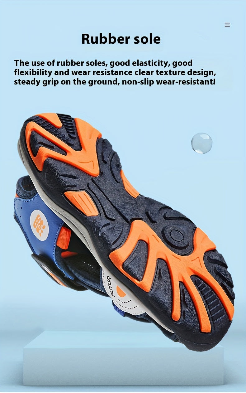 Breathable Mesh Blue & Orange Sandals for Youngsters