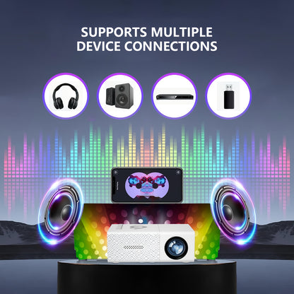 GTEQY Portable Mini Projector with LED Light