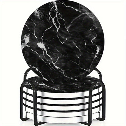 6pcs Set of Charming Round Ceramic Coasters