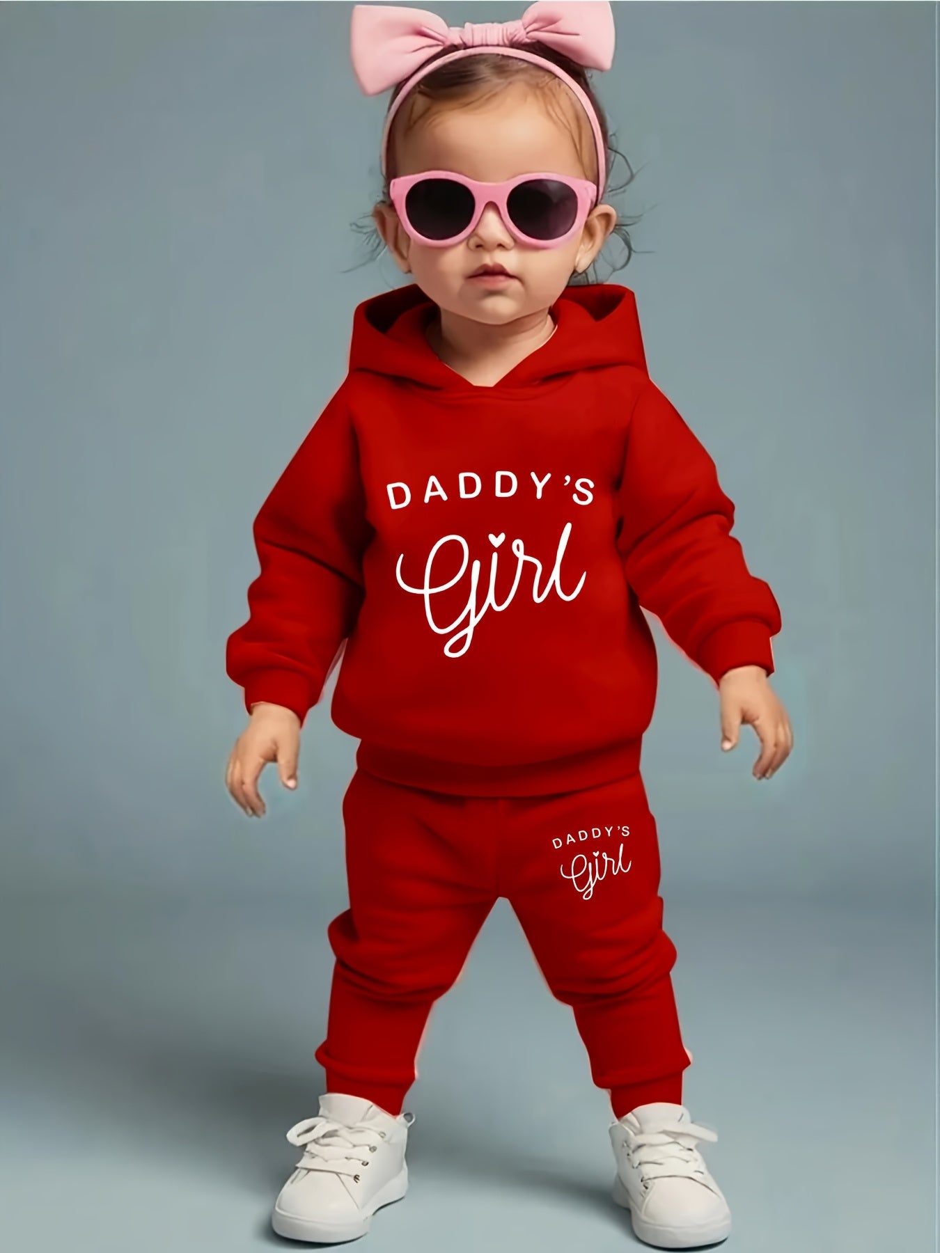 Baby Girl's DADDY'S GIRL Letter Pattern Hoodie & Casual Long Pants