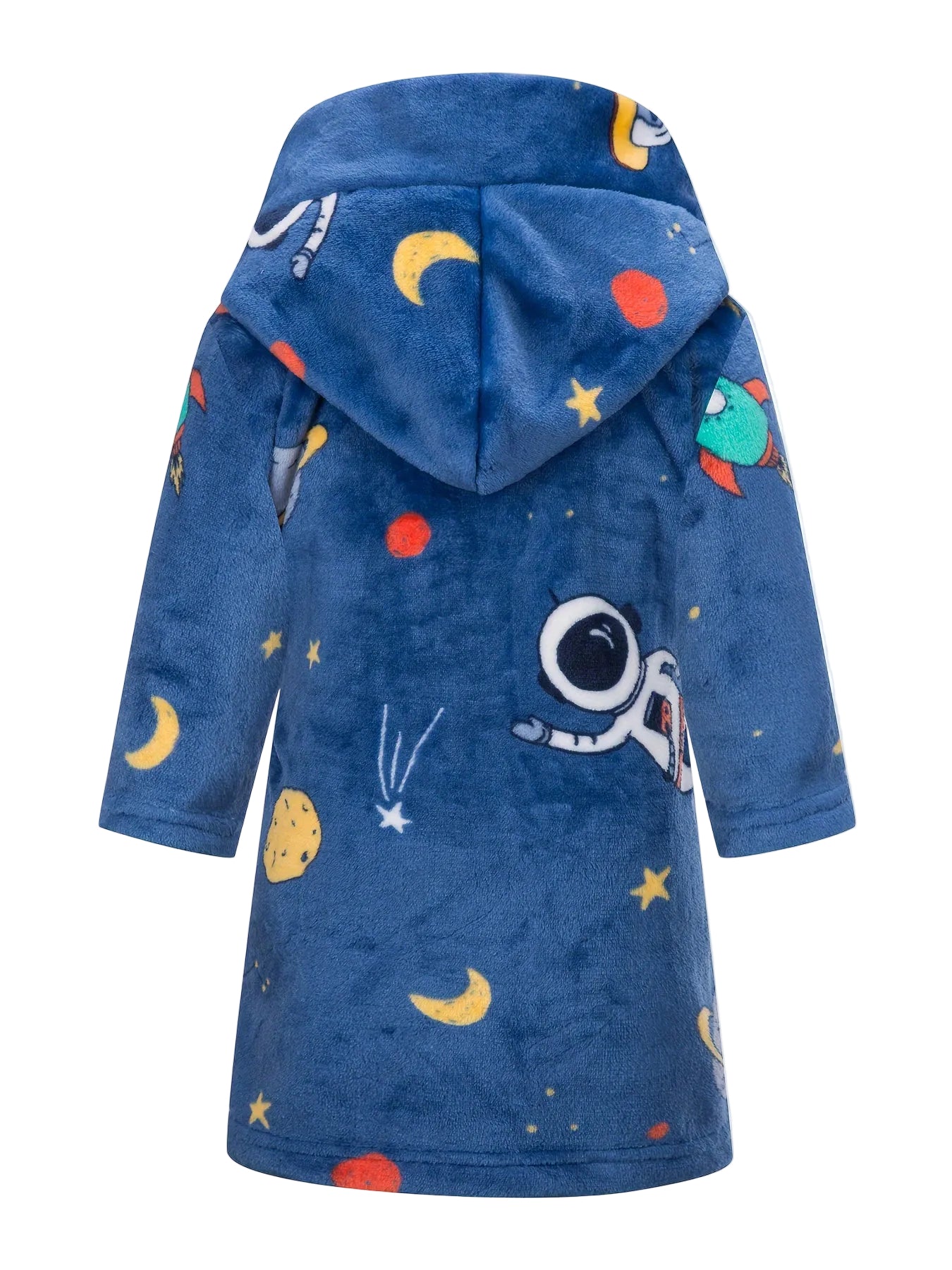 Boys' Hooded Space Astronaut Print Fleece Sleepwear