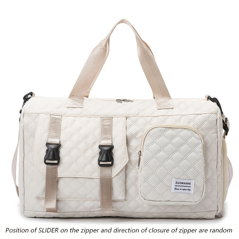 Durable Nylon Argyle Travel Duffle Bag