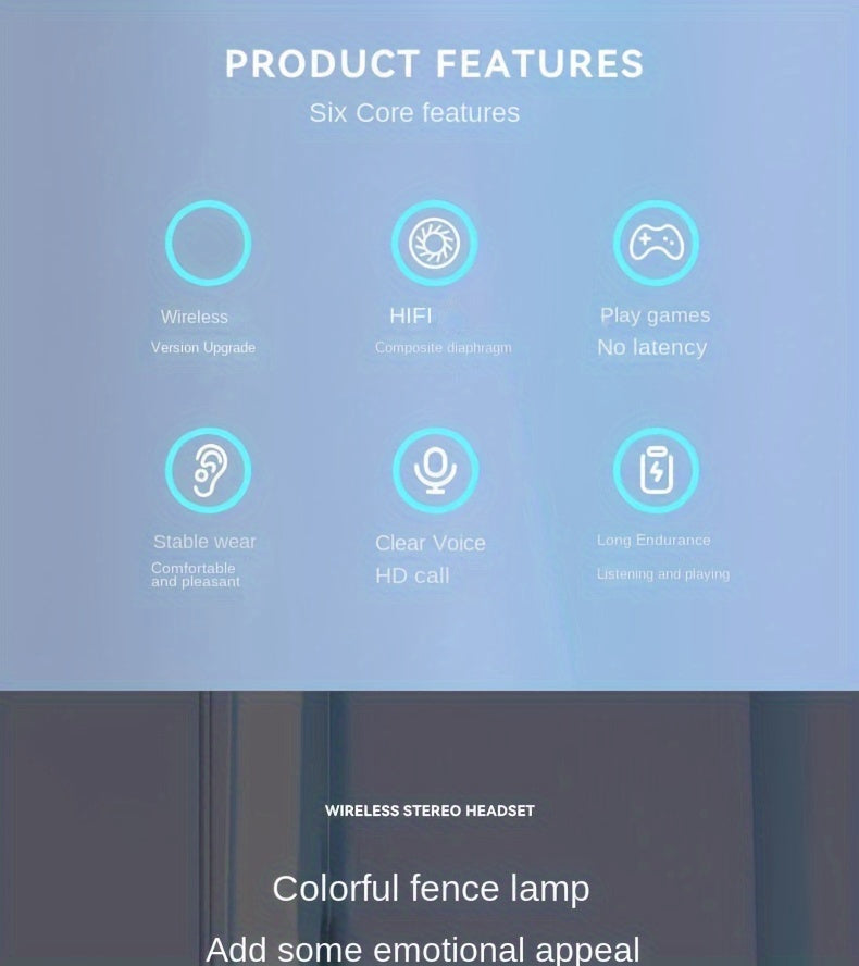 39 Luminous Wireless Headphones with Plug-in