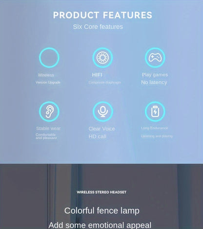 39 Luminous Wireless Headphones with Plug-in