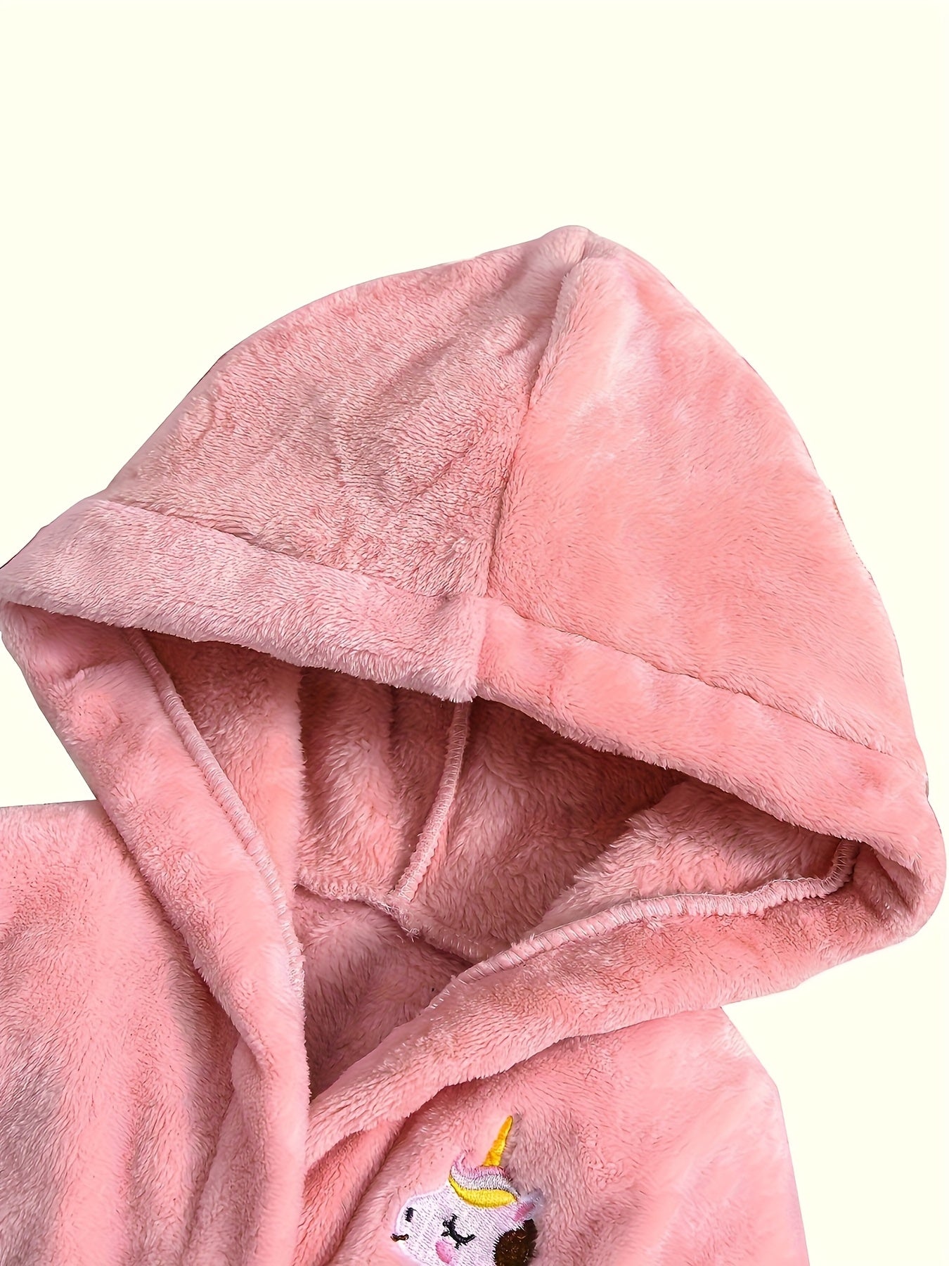Girls' Hooded Robe - Soft Pink Unicorn