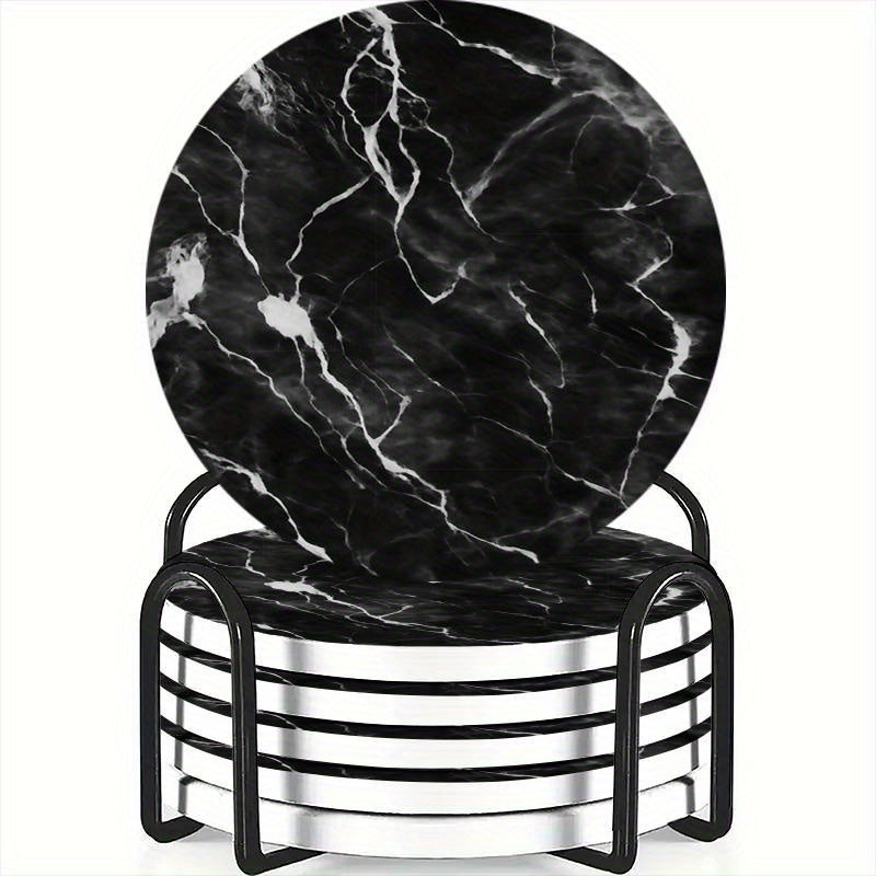 6pcs Set of Charming Round Ceramic Coasters