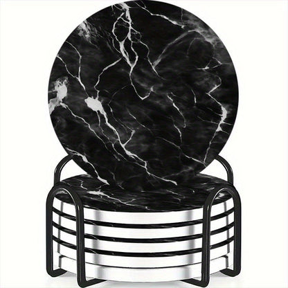 6pcs Set of Charming Round Ceramic Coasters