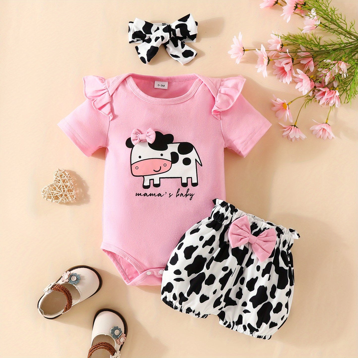 3pcs Short Sleeve & Shorts Set for Newborns