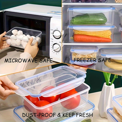8pcs Set of Transparent Multi-Compartment Sealed Grain Storage Containers with Lids