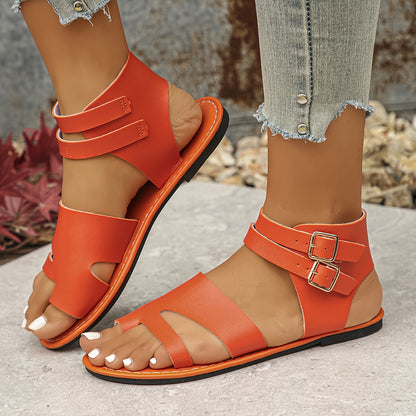 Comfortable Elegant Women's Black Flat Sandals | High-Top