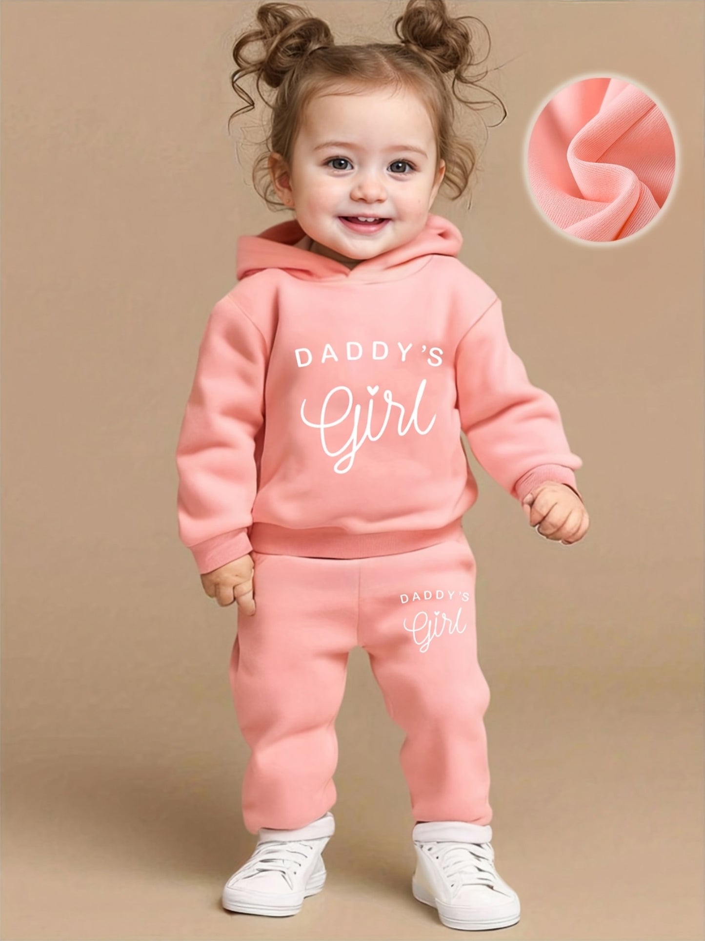 Baby Girl's DADDY'S GIRL Letter Pattern Hoodie & Casual Long Pants