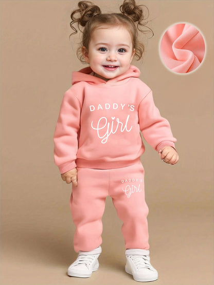 Baby Girl's DADDY'S GIRL Letter Pattern Hoodie & Casual Long Pants