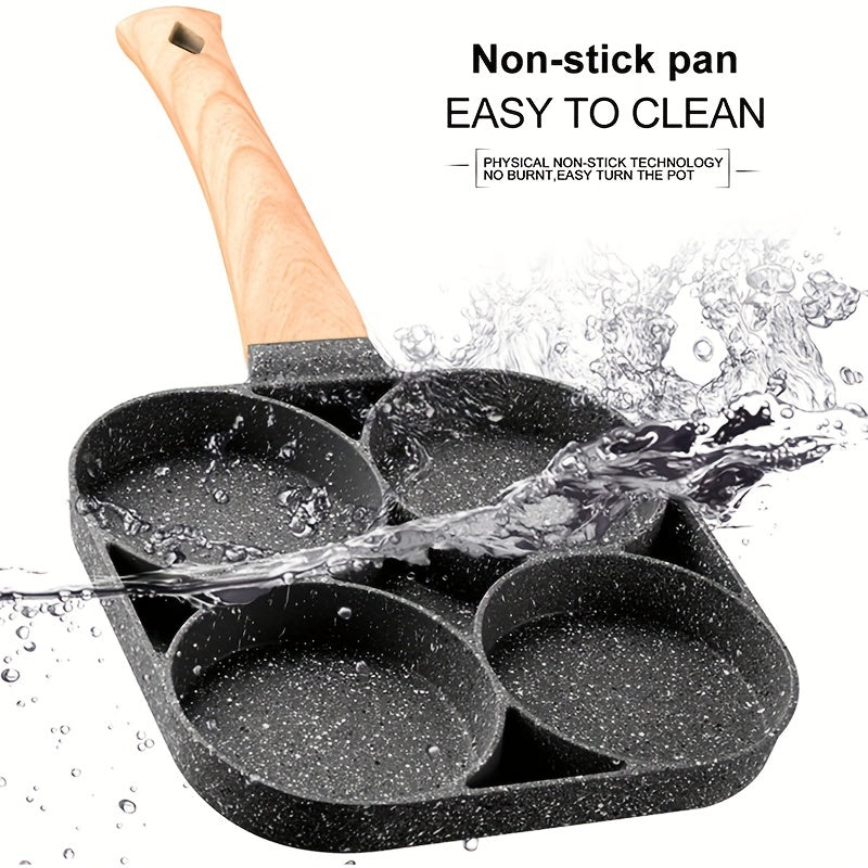 4-Hole Non-Stick Frying Pan with Maifan Stone Coating