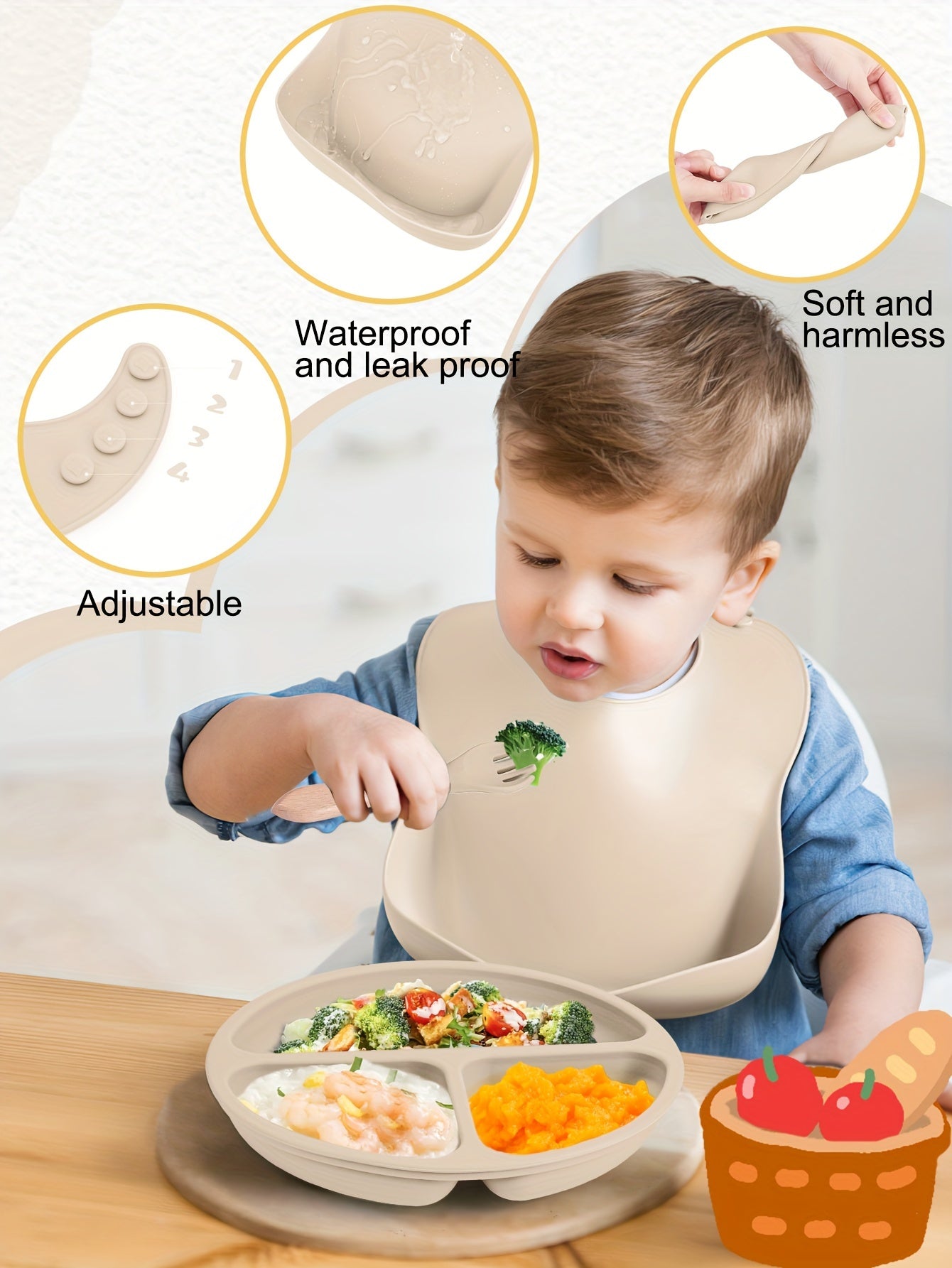 Personalized Silicone Weaning Kit, Cartoon Weaning Kit for Toddlers and Babies