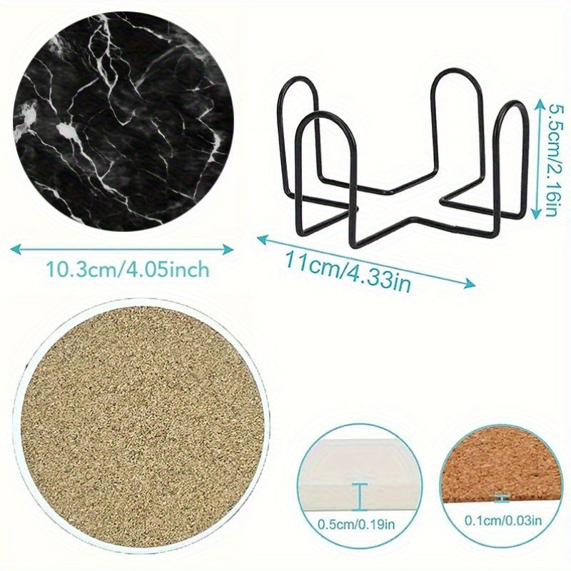 6pcs Set of Charming Round Ceramic Coasters