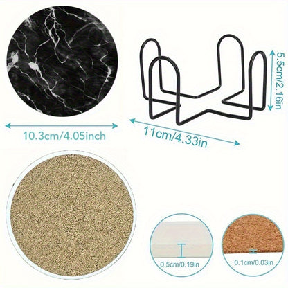 6pcs Set of Charming Round Ceramic Coasters