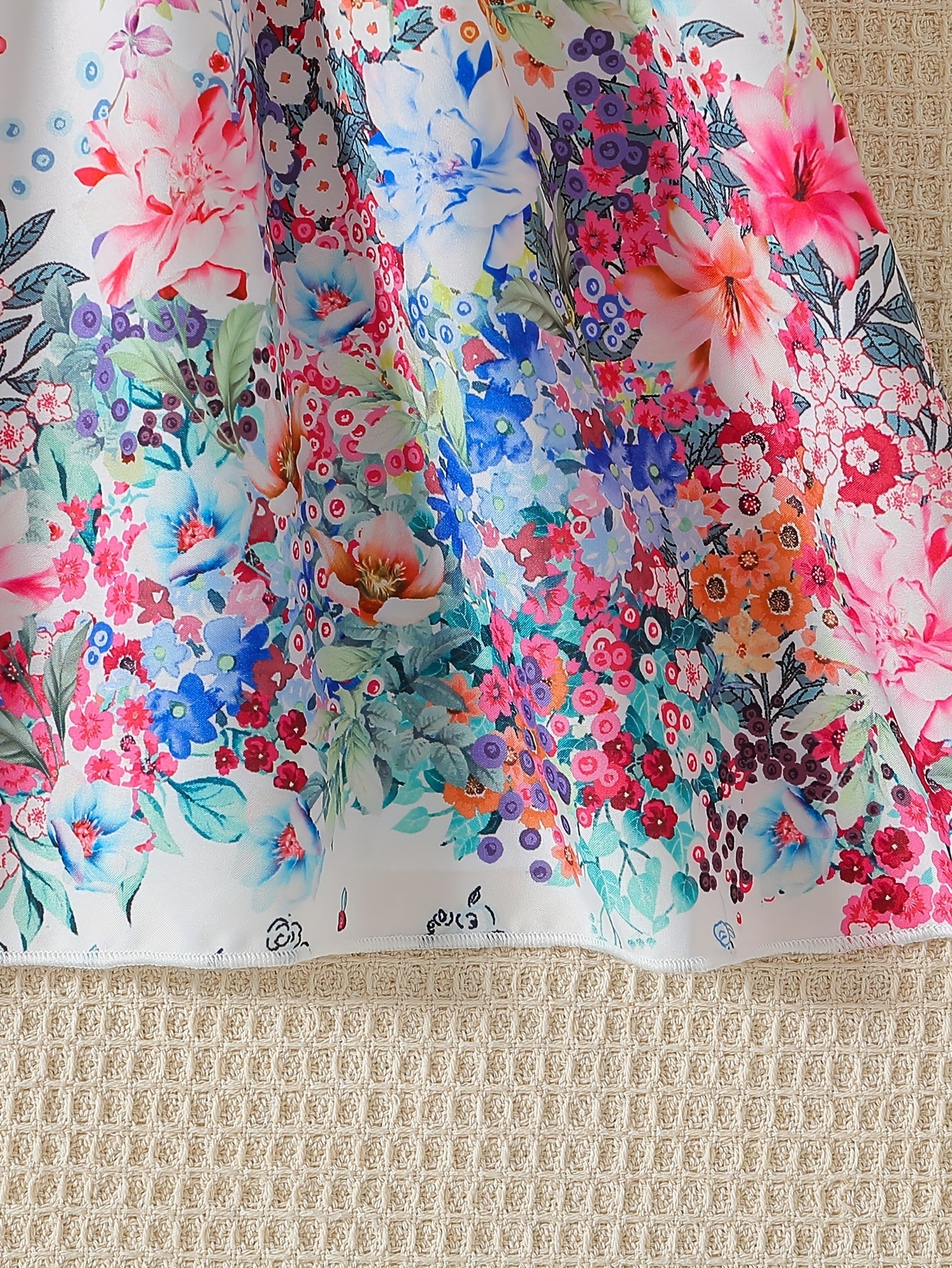 Charming Girls' Summer Dress with Butterfly & Floral Print