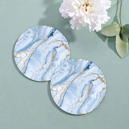 6 Golden Marbled Coasters Designed for Beverages