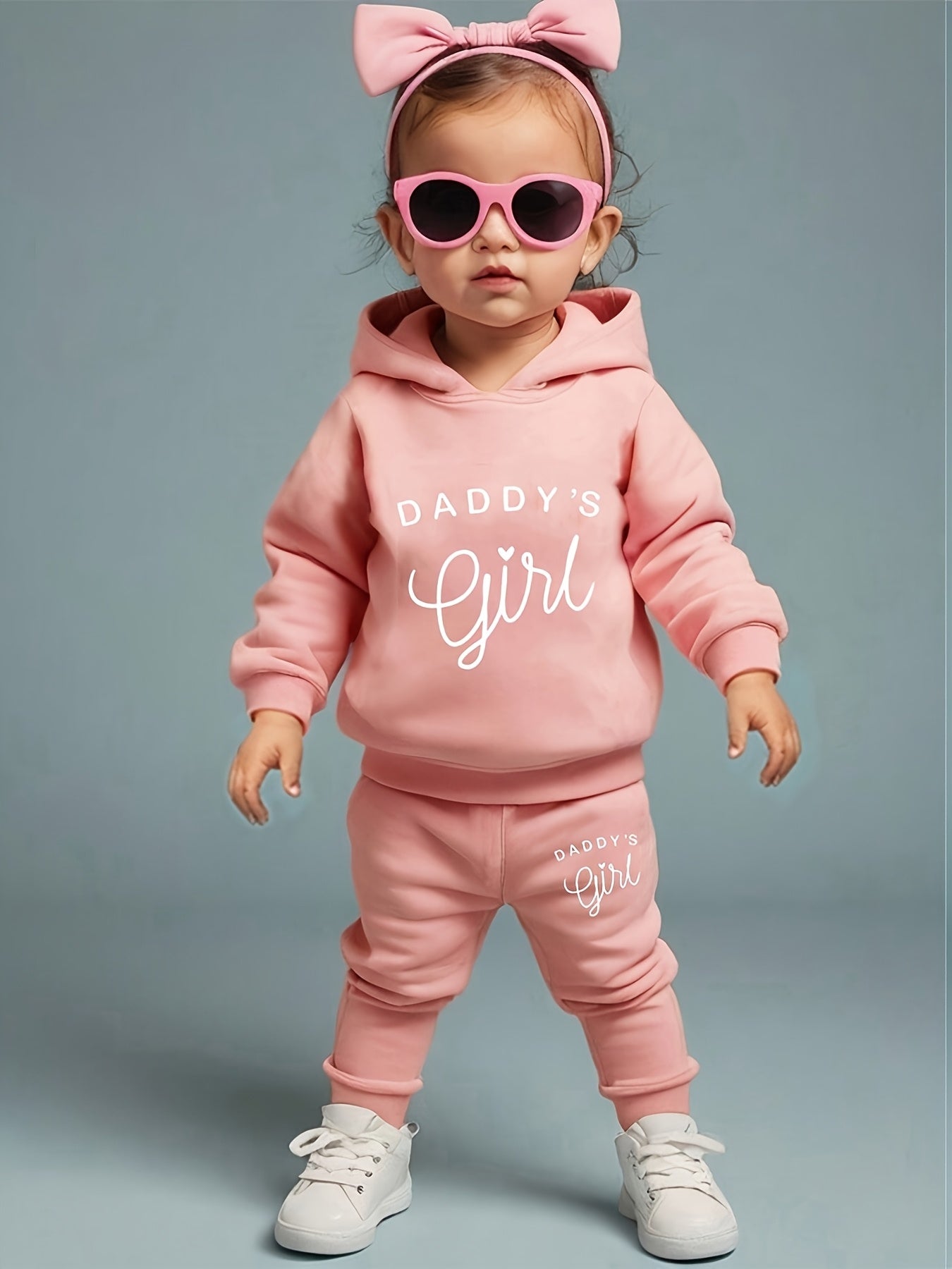 Baby Girl's DADDY'S GIRL Letter Pattern Hoodie & Casual Long Pants