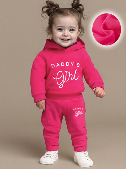 Baby Girl's DADDY'S GIRL Letter Pattern Hoodie & Casual Long Pants