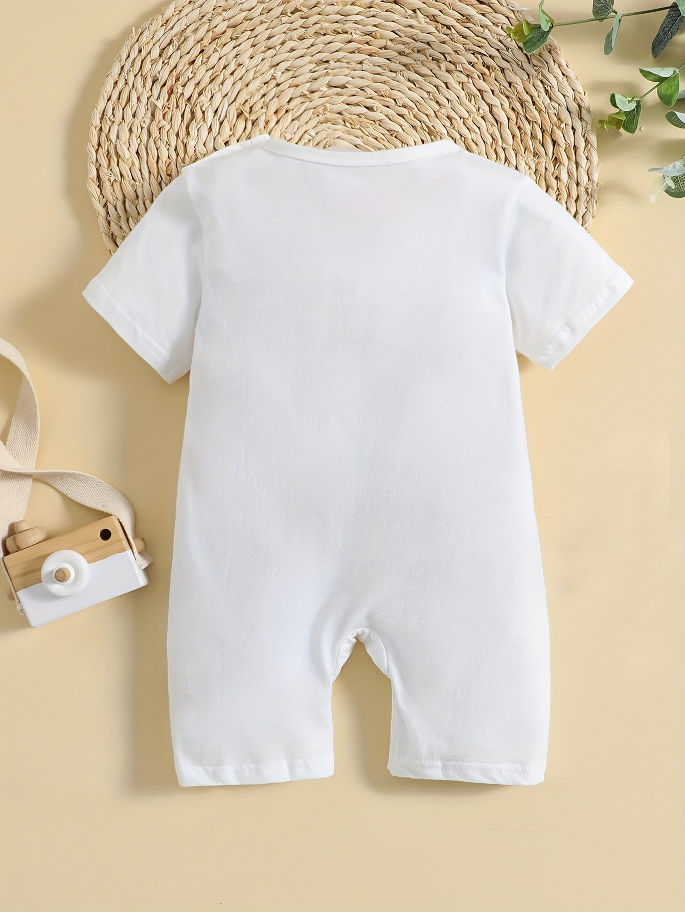 Baby Girl's It's My 1st New Year Design Short Sleeve Jumpsuit