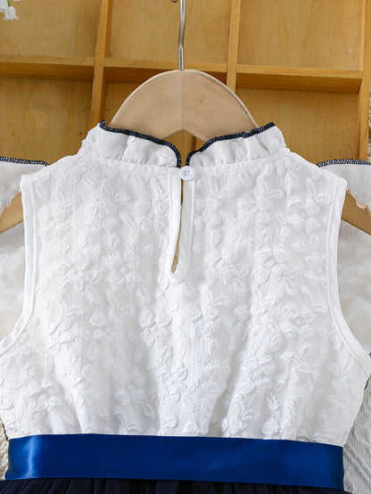 1pc Girls' Sleeveless Summer Dress