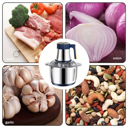 5L Multifunctional Electric Chopper Food Processor Stainless Steel Five-Speed