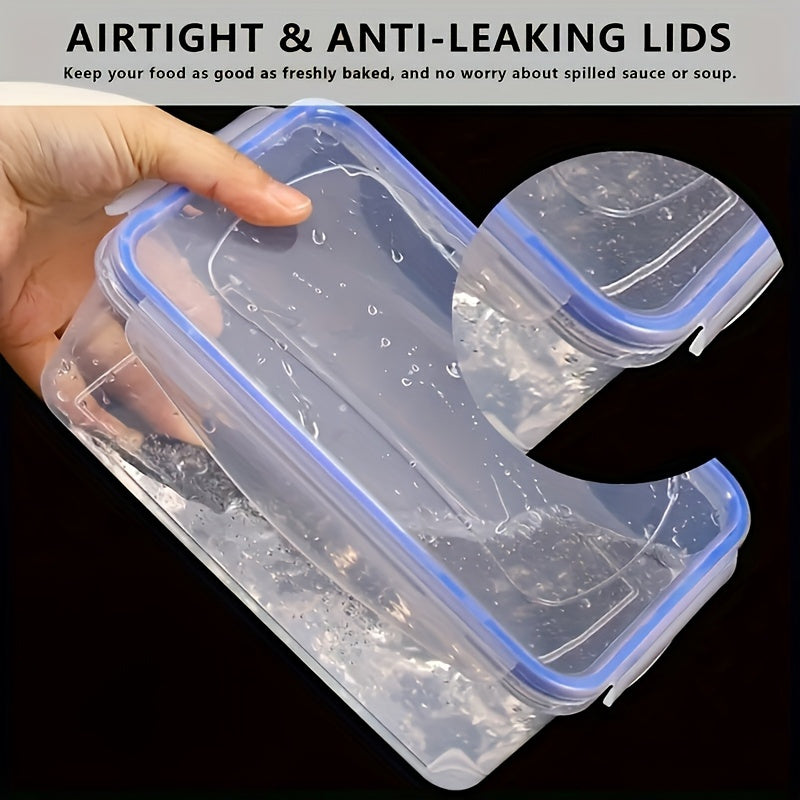 8pcs Set of Transparent Multi-Compartment Sealed Grain Storage Containers with Lids