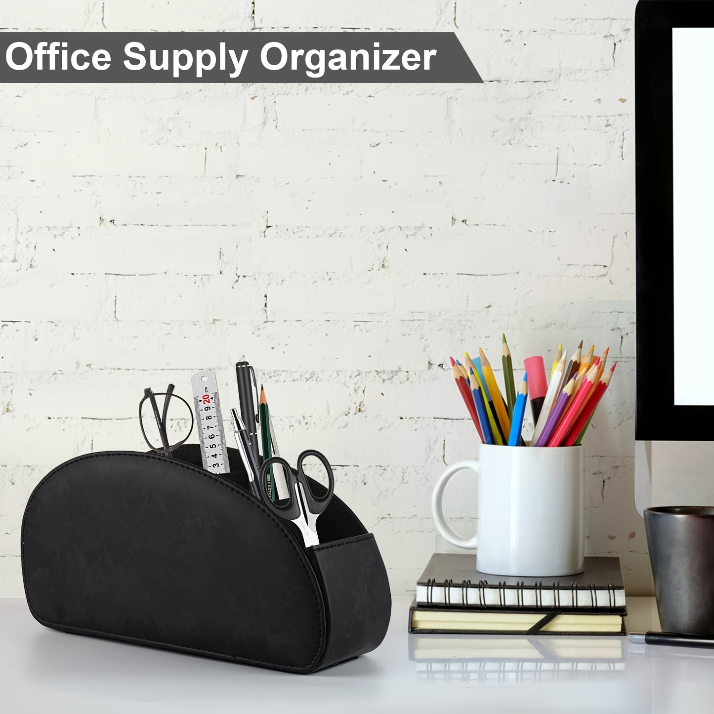 5-Tier Faux Leather Remote Control Holder