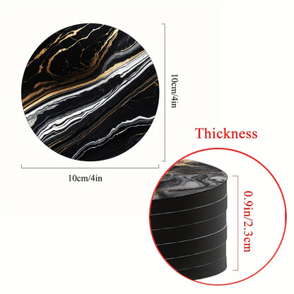 6 Golden Marbled Coasters Designed for Beverages