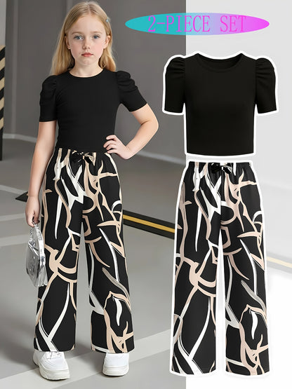 Girls' Casual Long Pants Set