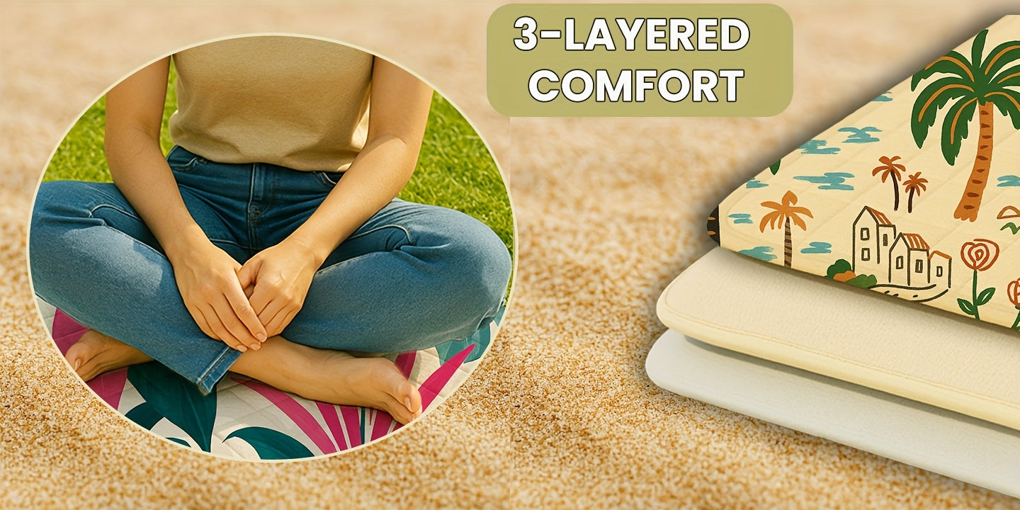 Extra Large 198.12x198.12 cm Foldable Picnic Blanket with Carry Strap