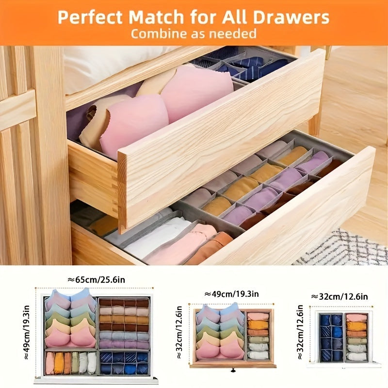 4pcs Underwear & Bras Organizer Storage Boxes