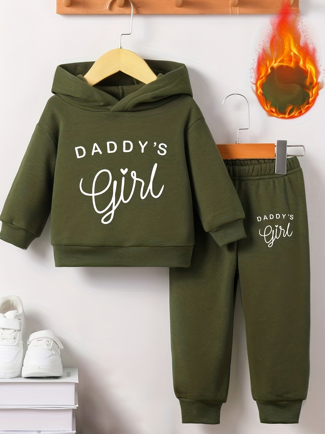 Baby Girl's DADDY'S GIRL Letter Pattern Hoodie & Casual Long Pants
