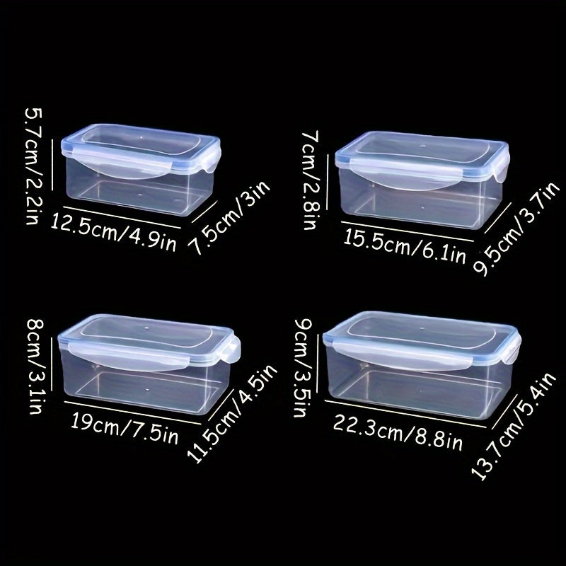 8pcs Set of Transparent Multi-Compartment Sealed Grain Storage Containers with Lids