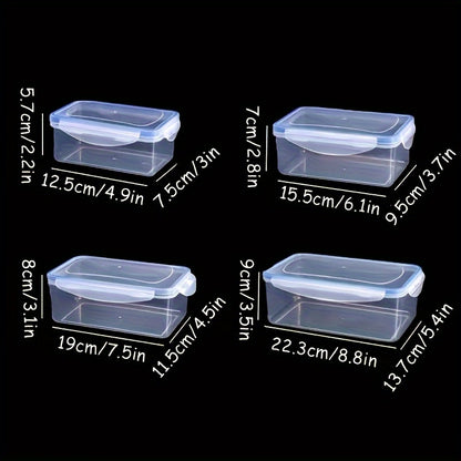 8pcs Set of Transparent Multi-Compartment Sealed Grain Storage Containers with Lids