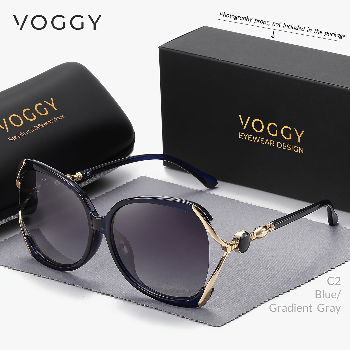 VOGGY fashionable and simple oversize large lens Polarized Fashion Glasses