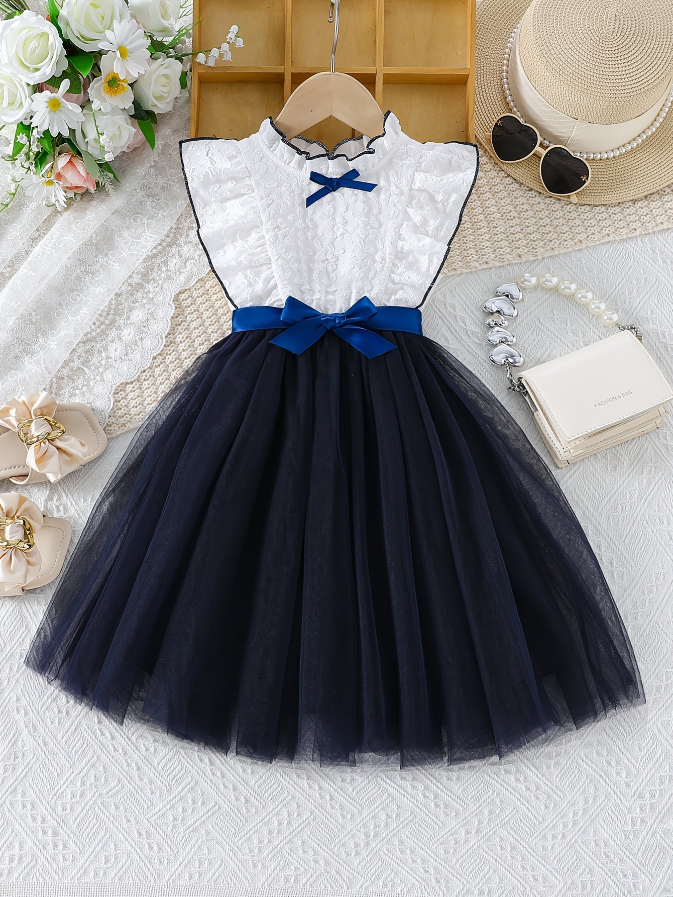 1pc Girls' Sleeveless Summer Dress