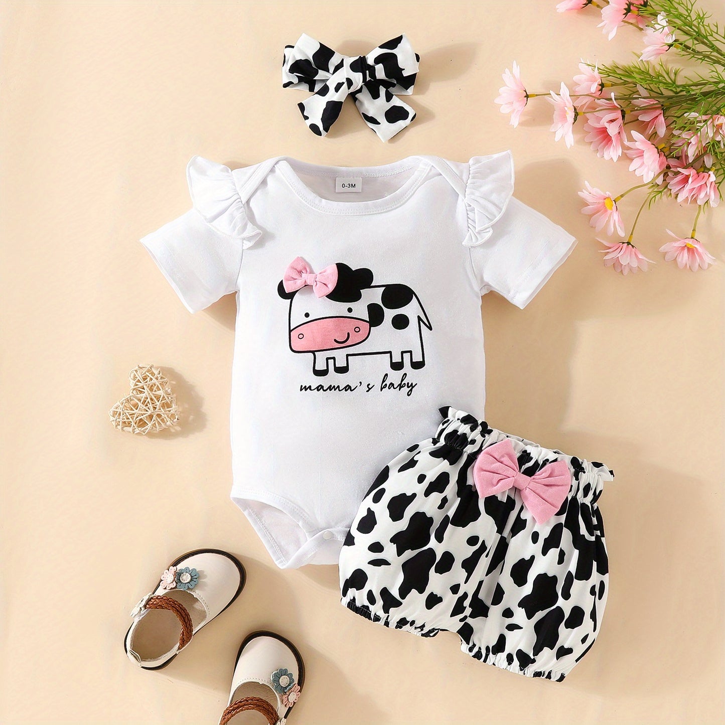 3pcs Short Sleeve & Shorts Set for Newborns