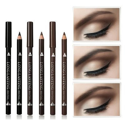 3pcs Eyeliner & Brow Pencil Waterproof And Sweat Proof Multifunctional Makeup Pen Set