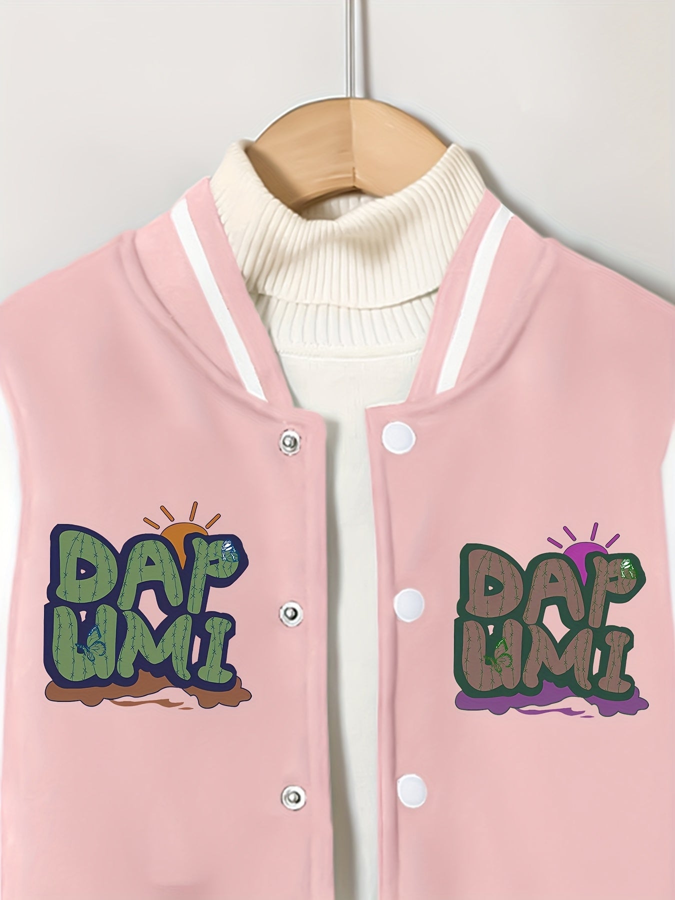 Cozy 2pcs Girls' Varsity Jacket & Jogger Set
