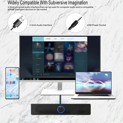 12.4-Inch USB-Powered Desktop Soundbar