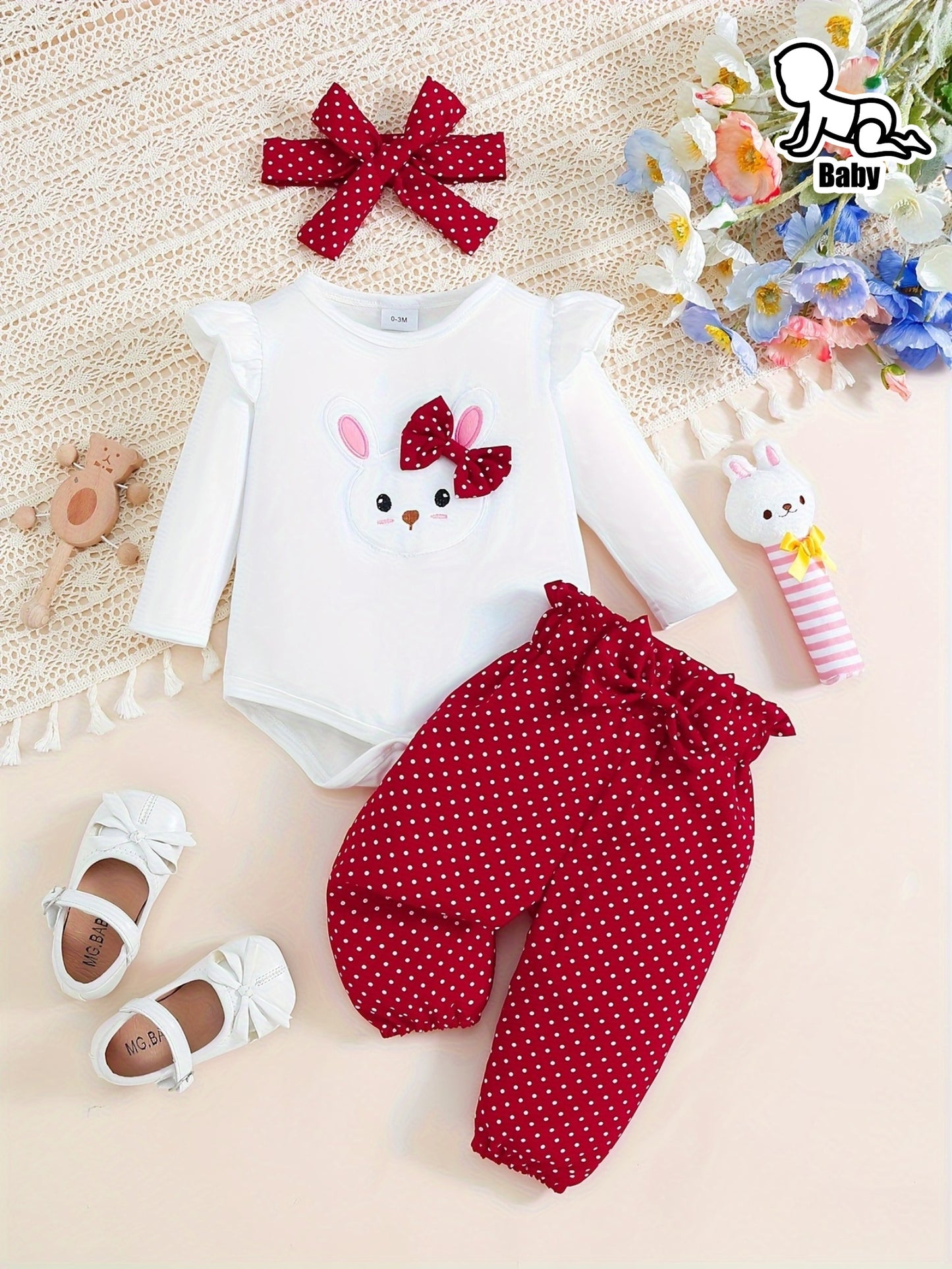 Baby Girl'S Cute Rabbit Long Sleeve Top