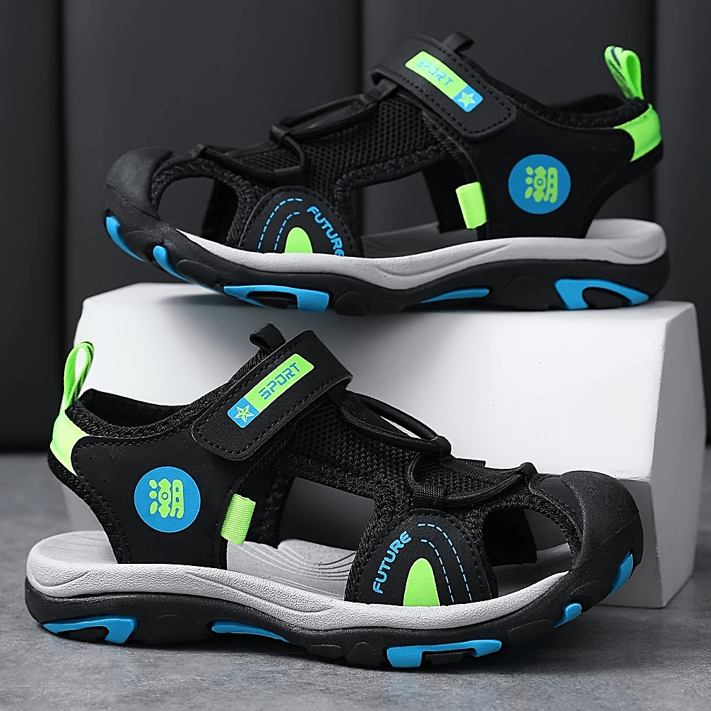 Breathable Mesh Blue & Orange Sandals for Youngsters