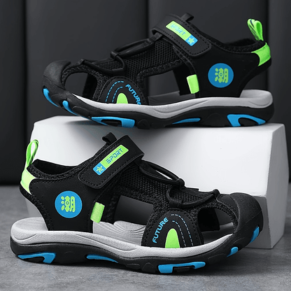 Breathable Mesh Blue & Orange Sandals for Youngsters